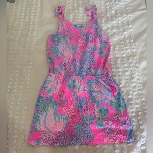 Lilly Pulitzer Colorful Patterned Dress with Pink and Blue Accents Size L 8/10